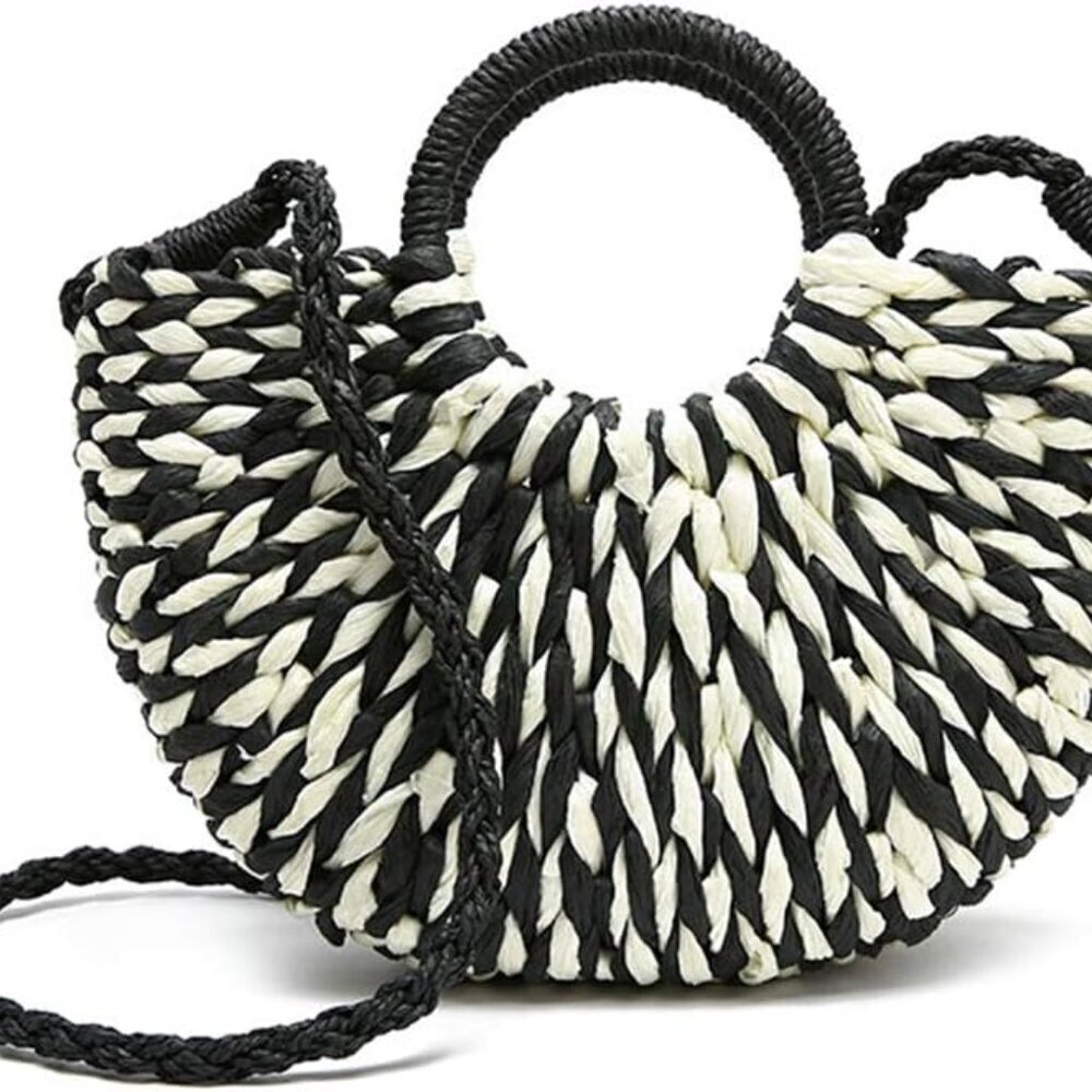 Women Straw Tote Bag Boho Crossbody Shoulder Handbag Beach Elegant Unique